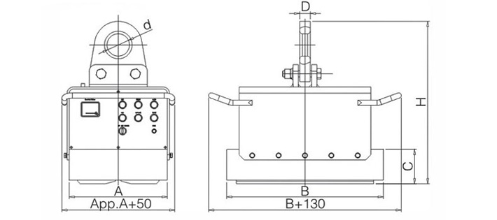 充电式电永磁起重器结构尺寸图片