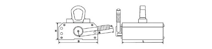 薄板永磁起重器结构尺寸图