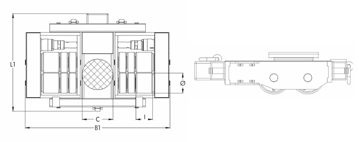 JLA型气动搬运坦克车结构尺寸图片