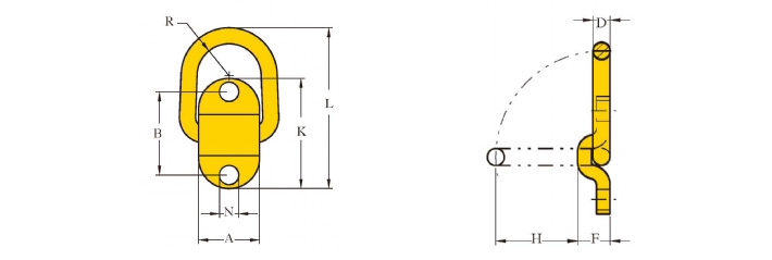 YOKE螺栓固定吊点结构尺寸图片