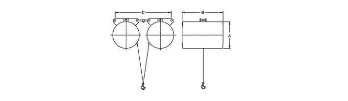 DONGSUNG并联式气动平衡器结构尺寸图