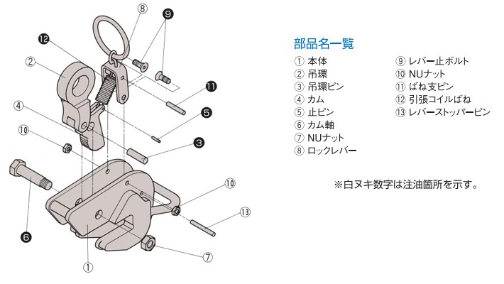 HA-60型三木横吊钢板起重钳结构解剖图片