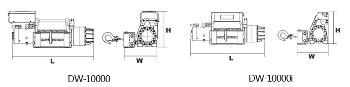 DW-10000(i)电动绞盘结构尺寸图片