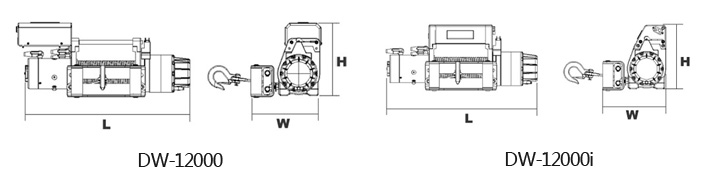 DW-12000(i)电动绞盘结构尺寸图片