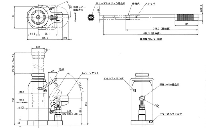 ED-160液压千斤顶结构尺寸图片