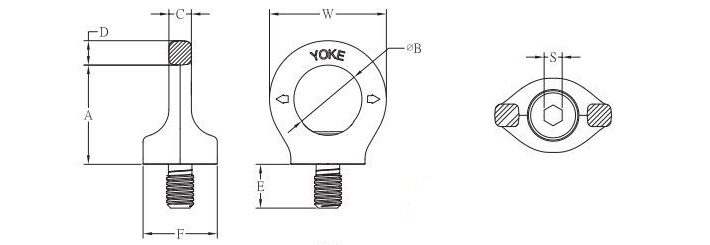 YOKE眼型旋转吊点8-291结构尺寸图片