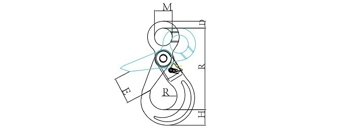 80级眼型自锁吊钩SLR-081结构尺寸图片