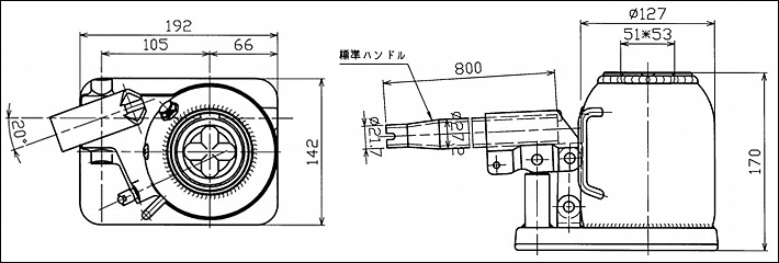 HFD-15型MASADA二段式液压千斤顶尺寸图