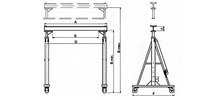 移动小型龙门吊架结构尺寸图片