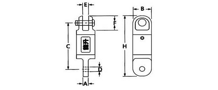 UU型万向起重接头尺寸图片
