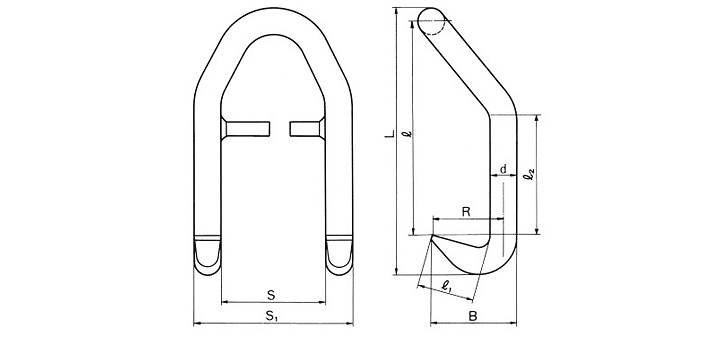 三木DD-B型钢板吊钩结构尺寸图片