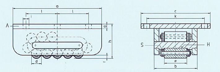 AS型德国滚轮小车结构尺寸图片