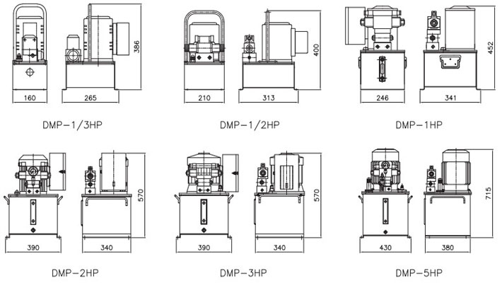 DMP型电动液压泵尺寸图