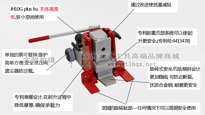 JUNG低型爪式千斤顶优势示意图