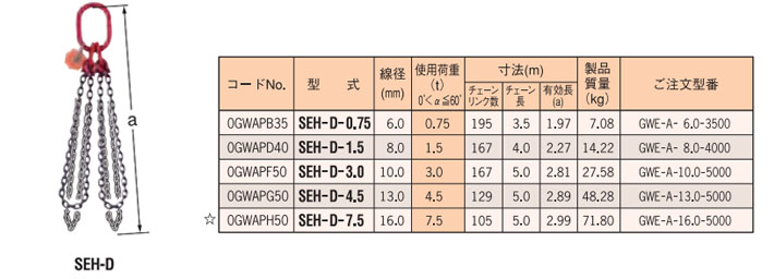 SEH-D型双腿链条索具（直接式）