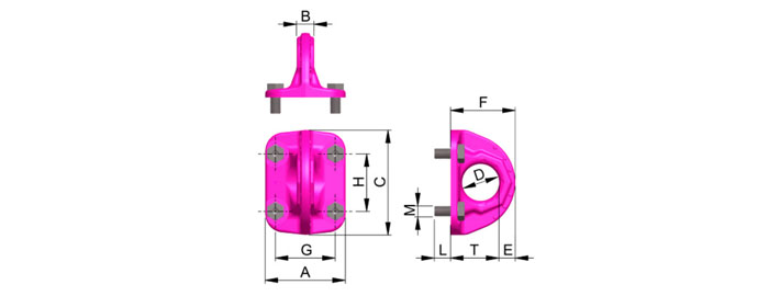 B-ABA型路德螺栓型吊点尺寸图