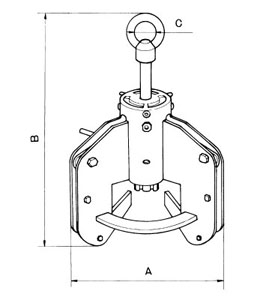 OV型圆管吊钳尺寸图