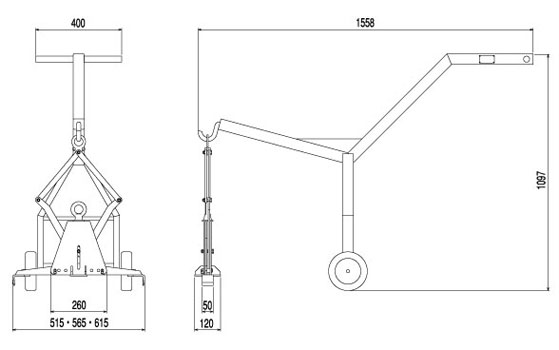 CU-X-T型三木混凝土夹具尺寸图