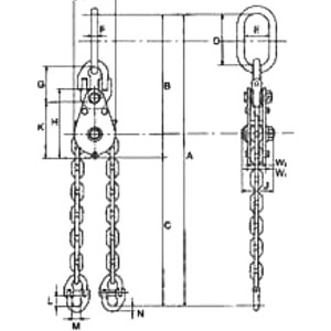 EQF型链条平衡器尺寸图