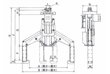 CDER型日本鹰牌吊具尺寸图