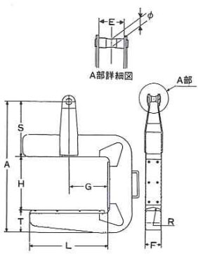 C型鹰牌线圈吊钩尺寸图