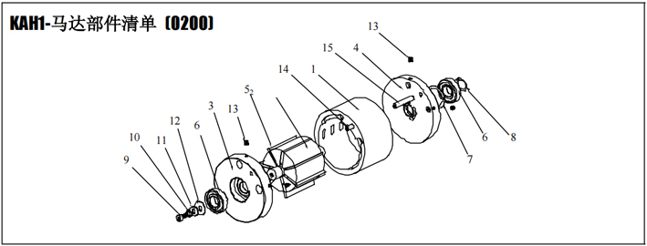KHC气动葫芦气动马达部件清单