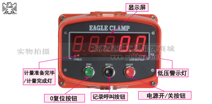 OCS-XZ-BM型电子吊秤机体操作按钮功能和各部分的名称