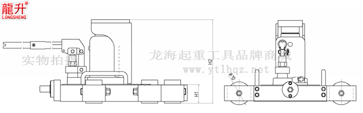 龙升带滑动台爪式千斤顶尺寸图一