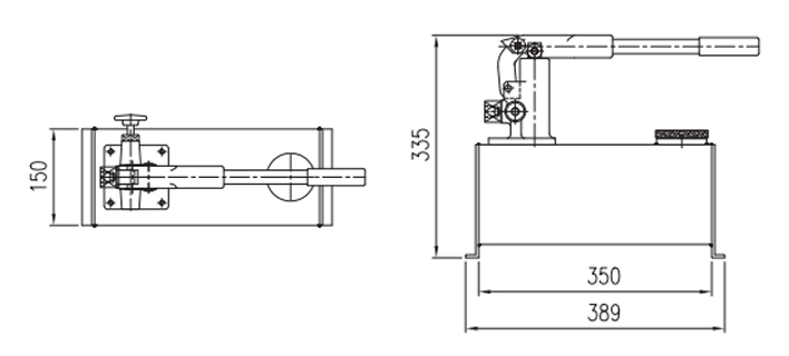 DWT-H型手动试压泵尺寸图