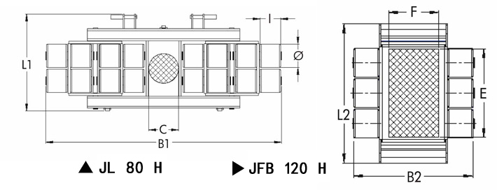 JL 80 H JFB 120 H组合式搬运小坦克尺寸图